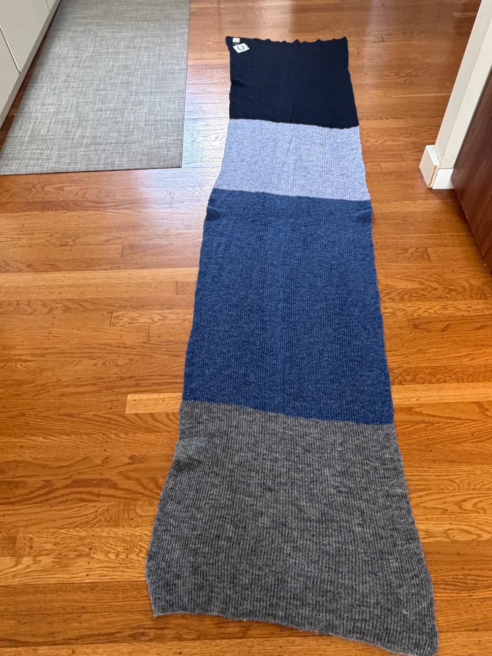 Echo Women’s Colorblock Knit Scarf - Black, Light Gray, Navy, Charcoal - NWT